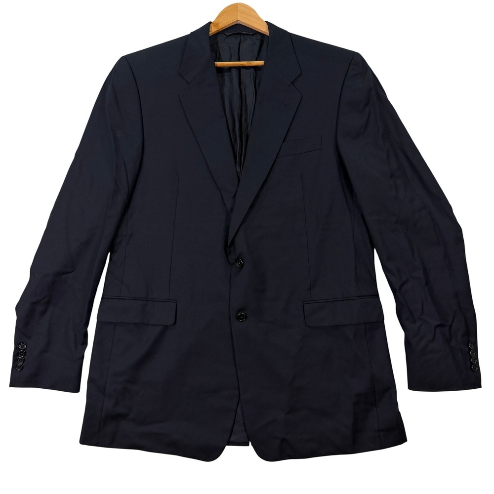Hickey Freeman Mens 46XL Slim‎ Fit Tall Big Navy Blue Wool Blazer Loro Piana USA
